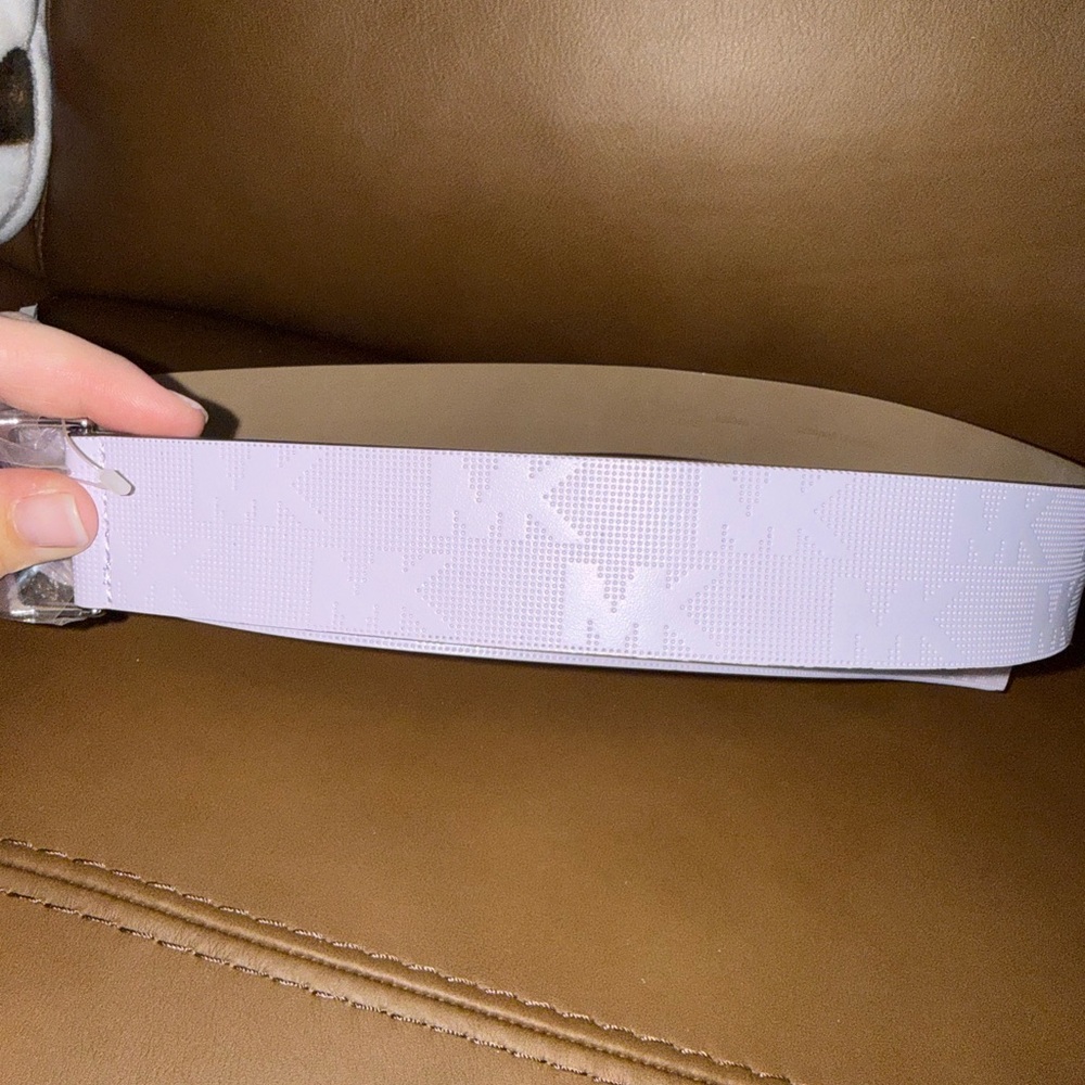 Michael Kors Light Purple Belt with Silver MK Buckle - Picture 2 of 7